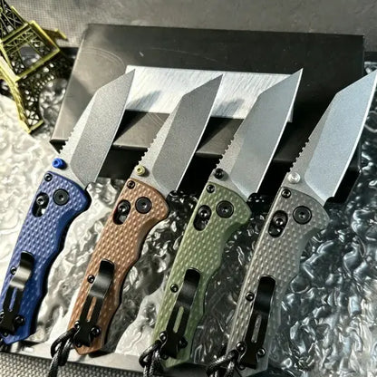 High-End EDC Folding Knife, Stonewashed Tanto Blade, Textured G10 Handle, Premium Outdoor Gear