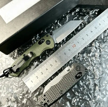 High-End EDC Folding Knife, Stonewashed Tanto Blade, Textured G10 Handle, Premium Outdoor Gear
