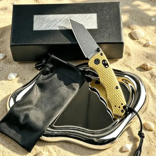 290 Mini EDC Folding Knife with Textured, Non-Slip Grip Handle —Durable Stainless Steel Blade and Secure Button Lock Design—Ideal for Camping and Outdoor Daily Use